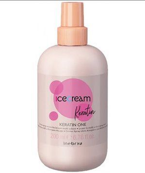 Многофункциональный спрей с кератином &laquo;15 в 1&raquo; Inebrya Ice Cream Keratin One Multi-Action 200 мл &mdash; интенсивный уход, восстановление и термозащита 1254389 фото