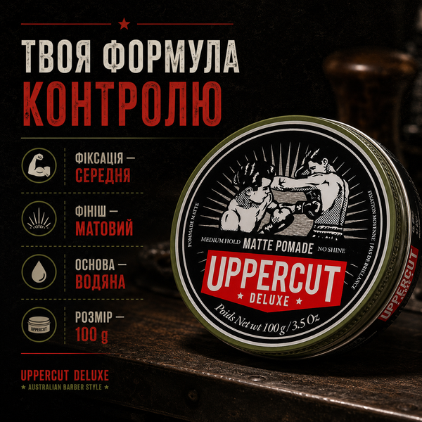 Матова помада для волосся середньої фіксації Uppercut Matt Pomade 100 г 817891025254 фото