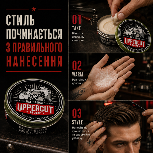 Матова помада для волосся середньої фіксації Uppercut Matt Pomade 100 г 817891025254 фото