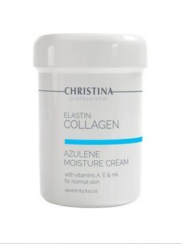Азуленовий зволожувальний крем для нормальної шкіри Крістіна Christina Elastin Collagen Azulene Moisture Cream 250 мл &mdash; глибоке гідроживлення, відновлення еластичності та заспокоєння CHR103 фото