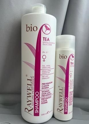 Жіночий шампунь проти випадання волосся Raywell BIO Tea 1000 мл антисептичний заспокійливий Райвел Рейвел Біо Ті Чайне дерево 1252294 фото