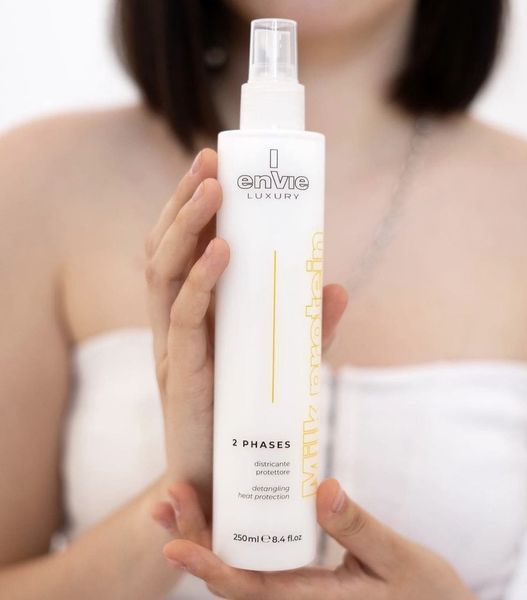 Двофазний спрей Envie Milk Protein 2 Phases Spray 250 мл термозахист для всіх типів волосся зволожуючий Енві Молочний протеїн 1252178 фото