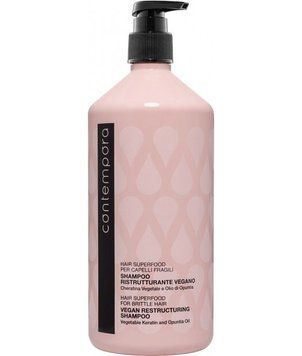 Восстанавливающий шампунь для ломких и поврежденных волос Contempora Hair For Brittle Hair Vegan Restructuring Shampoo 1000 мл 1283858 фото