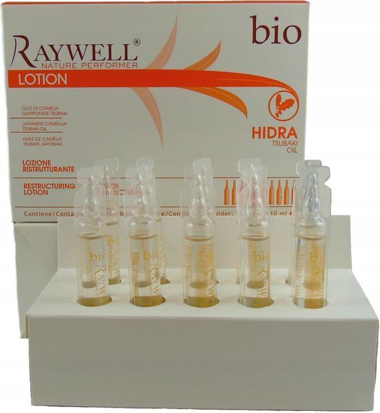 Ампулы Raywell Bio Hidra Lotion лосьон для реконструкции волос, 10х10 мл (10 ампул) при окрашивании или химической завивке 1252151 фото