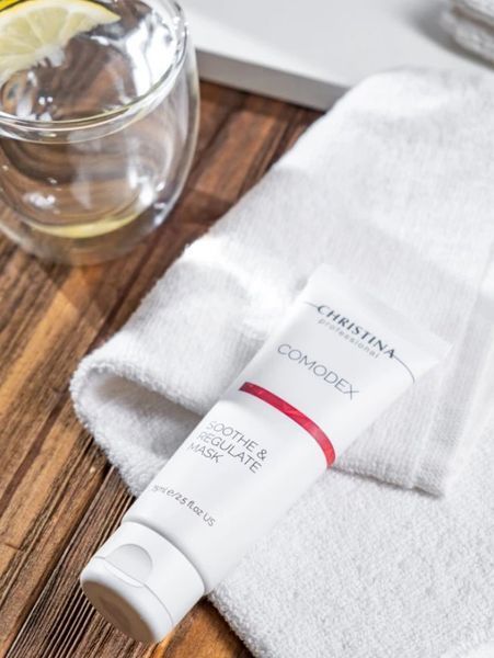 Заспокійлива регулювальна маска Крістіна Christina Comodex Soothe & Regulate Mask 75 мл &mdash; абсорбція себуму, звуження пор та зняття почервонінь проблемної шкіри CHR631 фото