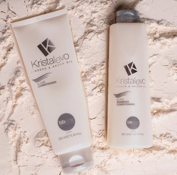 Набор Шампунь и кондиционер BBcos Kristal Evo Elixir Shampoo Conditioner 300 мл для ежедневного ухода Ббкос Кристал Эво Эликсир 1262353 / 1262351 фото
