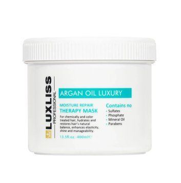 Увлажняющая маска Luxliss Argan Oil Luxury Moisture Repair Therapy Mask 400 мл восстанавливающая  ЛюксЛис 1231406 фото