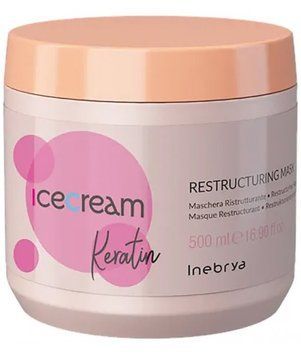 Восстанавливающая маска с кератином Inebrya Keratin Restructuring Mask 500 мл &mdash; интенсивная реструктуризация, питание и гладкость волос 1254395 фото