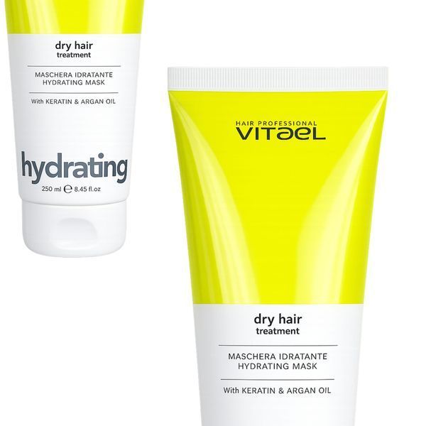 Маска зволожуюча для сухого волосся Vitael Dry Hair Hydrating Mask 250 мл Вітаель глибока гідратація, пом'якшення та відновлення еластичності пасен VTL0012 фото