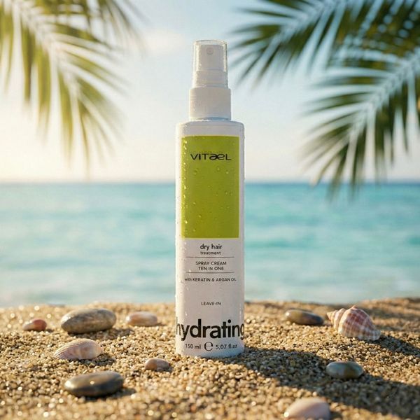 Крем-спрей 10 в 1 для сухого волосся Vitael Dry Hair Spray Cream Ten-In-One 150 мл Вітаель мультифункціональний догляд, термозахист та глибоке зволоження пасен VTL0014 фото