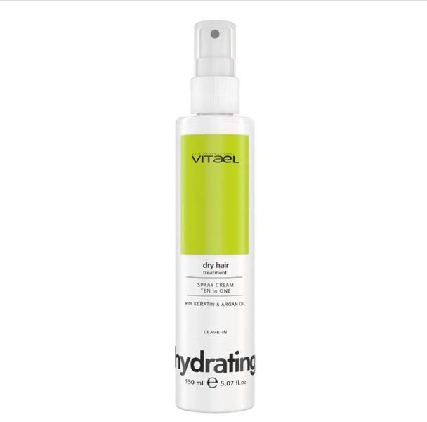 Крем-спрей 10 в 1 для сухого волосся Vitael Dry Hair Spray Cream Ten-In-One 150 мл &mdash; мультифункціональний догляд, термозахист та глибоке зволоження пасен VTL0014 фото