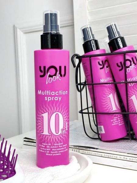 Мультиспрей миттєвої дії 10 в 1 для волосся You Look Professional 10 in 1 Multiaction Spray 200 мл рожевий Ю Лук 1249253 фото