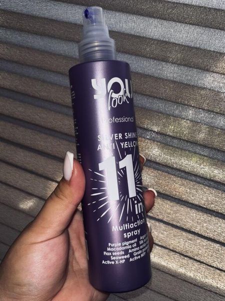Мультиспрей мгновенного действия для блондинок 11 в 1 You Look Professional Silver Shine Anti Yellow 11 in 1 Multiaction Spray 200 1249251 фото
