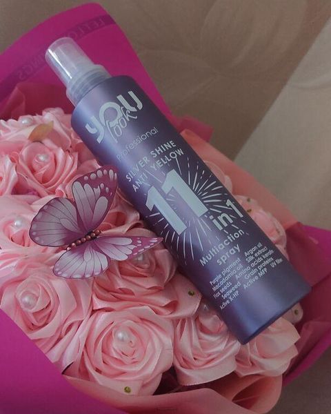 Мультиспрей мгновенного действия для блондинок 11 в 1 You Look Professional Silver Shine Anti Yellow 11 in 1 Multiaction Spray 200 1249251 фото