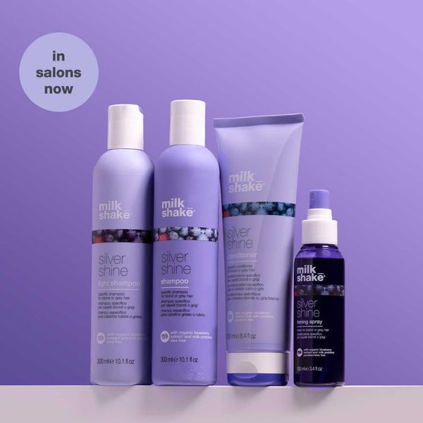 Фиолетовый кондиционер Milk_Shake Silver Shine Conditioner 1000 мл для светлых, седых и белых волос Милкшейк 1255913 фото