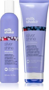 Профессиональный набор Milk Shake Silver Shine (Шампунь + Кондиционер) фиолетовый шампунь для светлых, седых и белых волос. 1255917 / 1255914 фото
