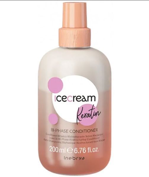 Двухфазный кондиционер с кератином Inebrya Ice Cream Keratin Bi-Phase Conditioner 200 мл 1254390 фото